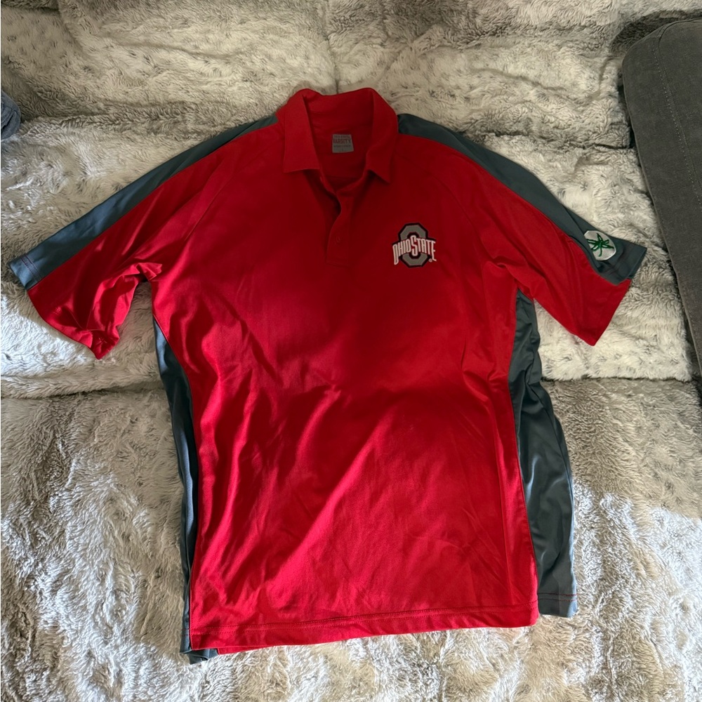 Red Ohio State dri-fit polo. Varsity brand. Like new condition.